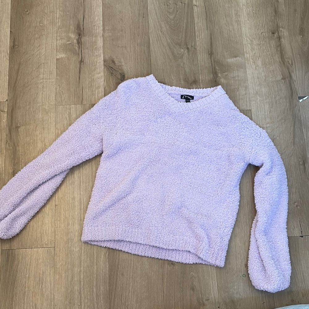 Art Class Purple Crew Neck Sweater Plush Cozy Fit